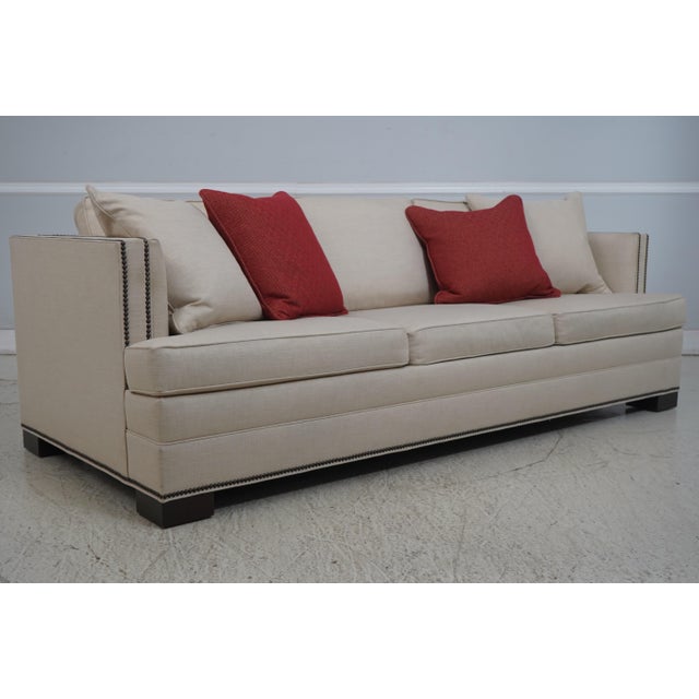 Traditional Ethan Allen Astor Track Arm Sofa & Ottoman For Sale - Image 3 of 18