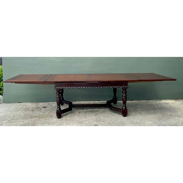 Vintage Hand Carved Extendable Dining Table For Sale - Image 13 of 13