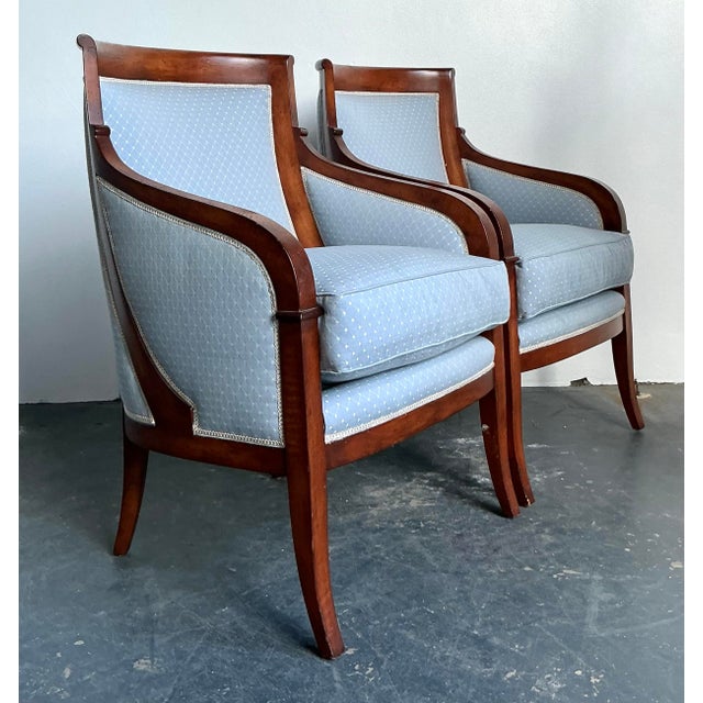 Vintage Regency Empire Frame Lounge Chairs - A Pair For Sale - Image 10 of 12