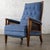 Late 20th Century Mid to Late 20th Century Neoclassic Reclining Armchair Blue Chenille Fabric by Burris Industries For Sale - Image 5 of 18