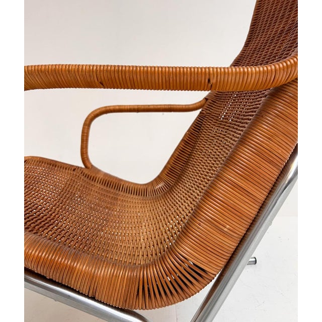 Model 514 Armchair in Rattan by Dirk van Sliedregt, 1970s For Sale - Image 4 of 12