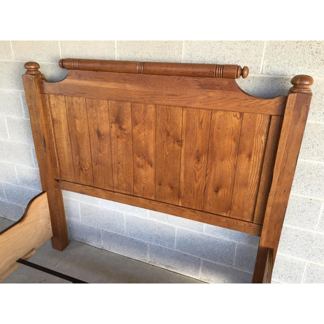 Broyhill Attic Heirlooms Solid Oak Queen Size Bed Frame Chairish