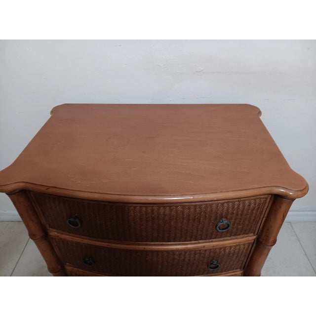 Tropical Tommy Bahama Style Bachelor Chest Brown Wood 3 Drawer Style: Coastal Color: Brown Dimensions: 33" W x 32" H x...