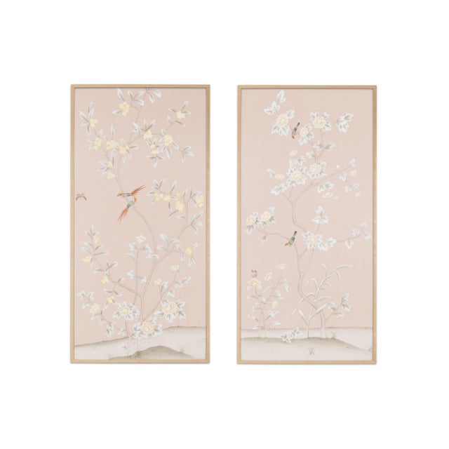 Not Yet Made - Made To Order Simon Paul Scott Jardins en Fleur "Pavenham Court" Chinoiserie Hand-Painted Silk Diptych - 2 Pieces For Sale - Image 5 of 5