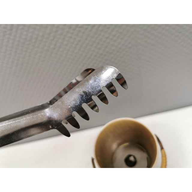 Ceramic Stoneware Ice Bucket with Tongs by Jens H. Quistgaard, 1957, Set of 2 For Sale - Image 11 of 13