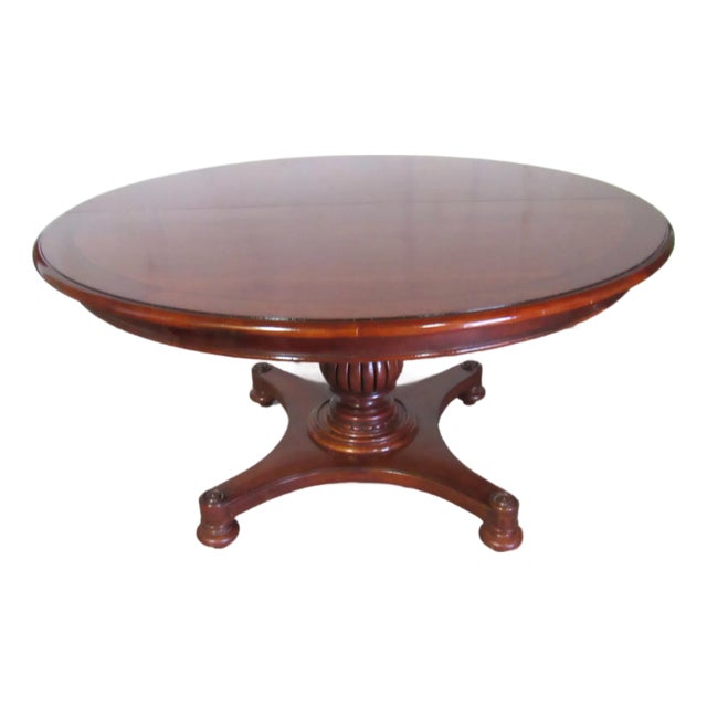 1980s Ethan Allen British Classics Round Kitchen Dining Room Table Amazing For Sale