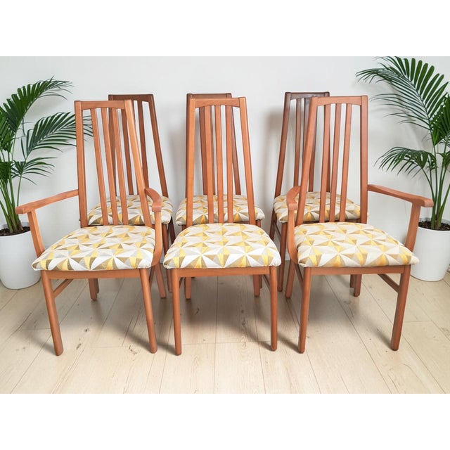 Mid-Century Modern Vintage Dining Chairs by Neil Morris for Morris of Glasgow, 1960s, Set of 6 For Sale - Image 3 of 18