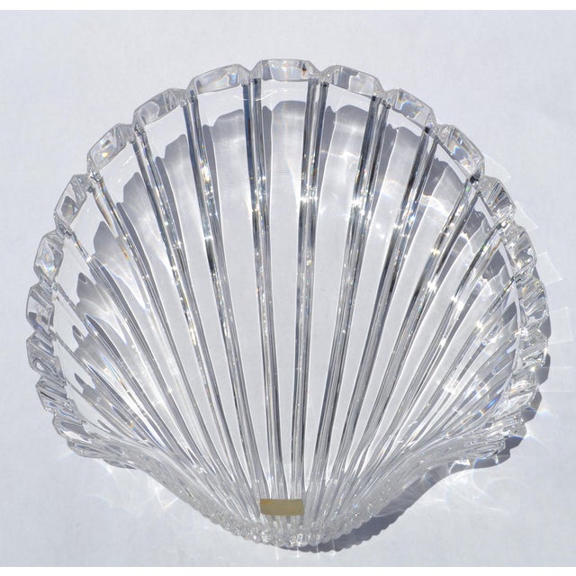 Mikasa Vintage Mikasa Walther Glas Seascape Clear Thick Crystal Seashell Platter Centerpiece Bowl For Sale - Image 4 of 11