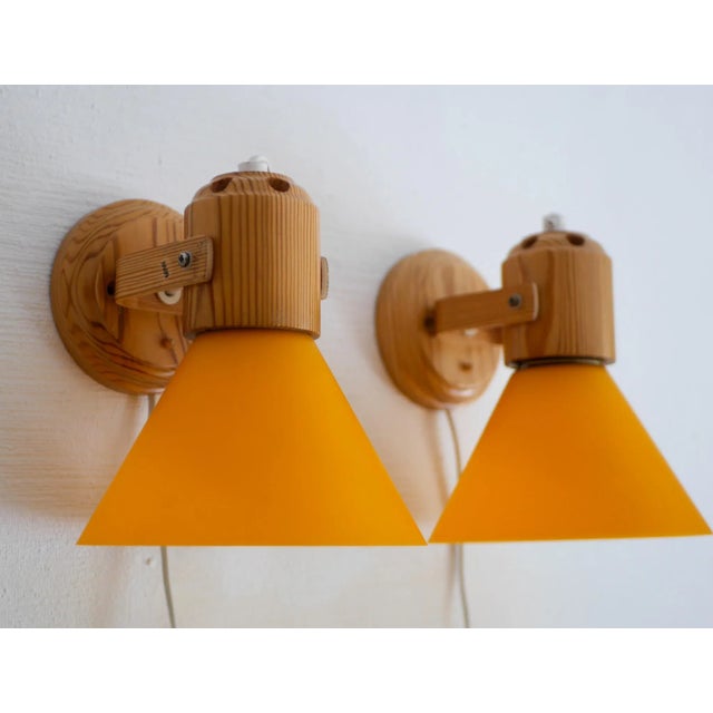 Scandinavian Modern Pine Wall Sconces from Solbacken, Sweden, 1975, Set of 2 For Sale - Image 9 of 9