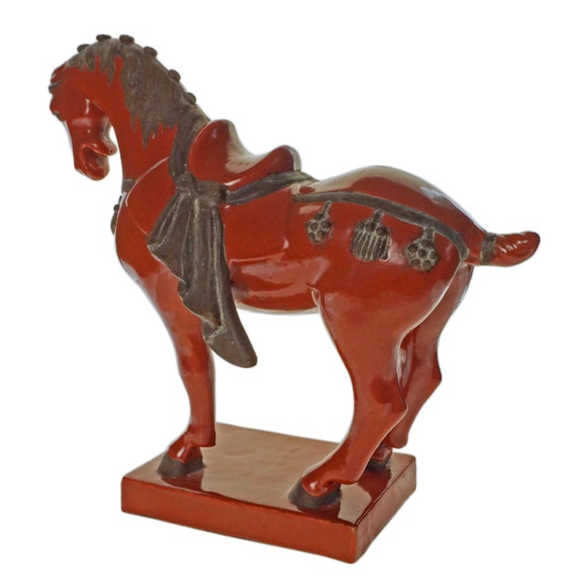 Zaccagnini Zaccagnini Tang Horse Red Glaze Ceramic Figure Mid-Century Modern Equestrian Decor For Sale - Image 4 of 11