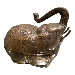 Elephant Form Metal Box For Sale