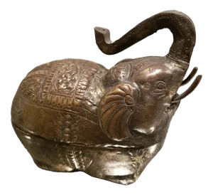 Elephant Form Metal Box