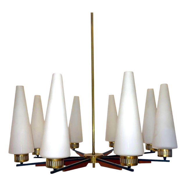 1950s Uplight Chandelier Designed by Stilnovo. Italy For Sale