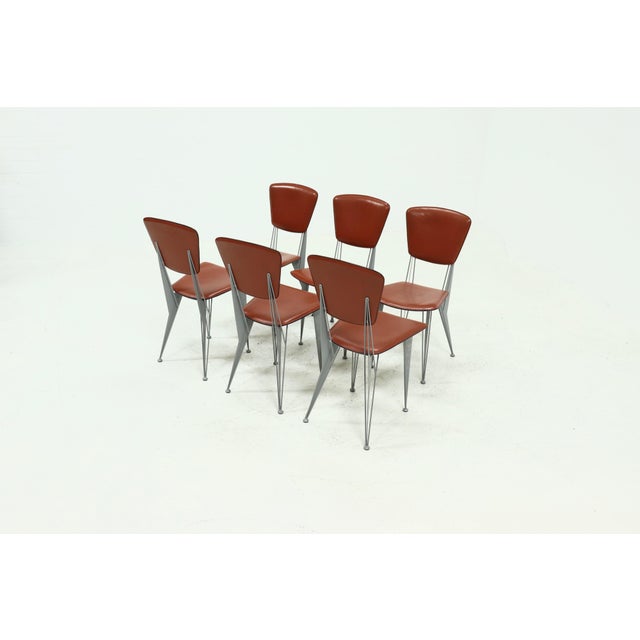 1980s Model T38 Dining Chairs by Studio Archirivolto for Fasem, Italy, 1980s, Set of 6 For Sale - Image 5 of 14