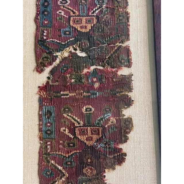 Antique Framed Pre-Columbian Textile Fragment Chancay Culture Peru - Set of 2 For Sale - Image 10 of 11
