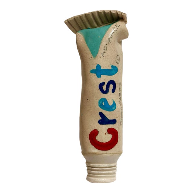 1995 Pop Art Ray Gross Ceramic Crest Toothpaste Tube Sculpture For Sale