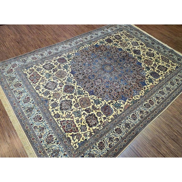 Persian Nain 6La Silk & Cork Wool Hand-Knotted H1 For Sale - Image 6 of 11