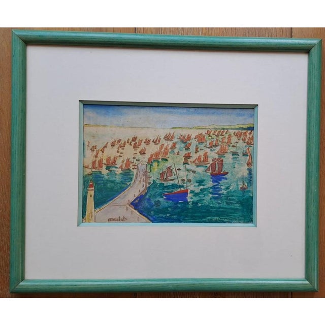Modern Elisée Maclet, Cancale, The Departure of The Caravan, Ink and Gouache For Sale - Image 3 of 8