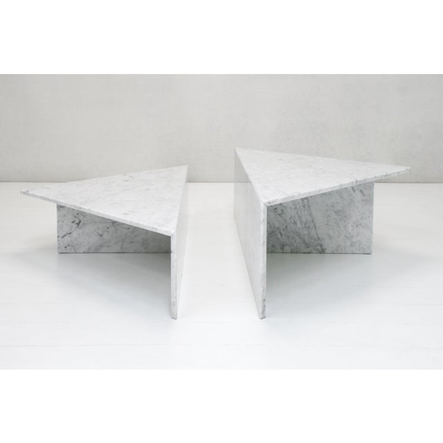 Sectional Triangle Carrara Marble Coffee Tables by Angelo Mangiarotti for Up&Up, Italy, 1970s, Set of 2 For Sale - Image 5 of 18
