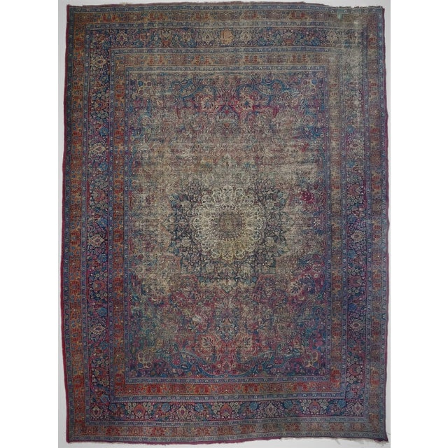 1920s Antique Persian Mashad Hand Made Rug. 8'8"x 11'4" For Sale - Image 13 of 13