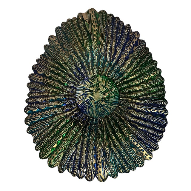 Add a brilliant splash of color and elegance to your space with this stunning handcrafted Turkish art glass centerpiece...