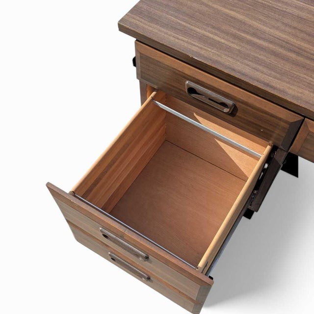 Wood Mid-Century Desk – Laminate Top Desk, Vintage Wooden Desk, Retro Office Desk, Stylish Work Desk For Sale - Image 7 of 18