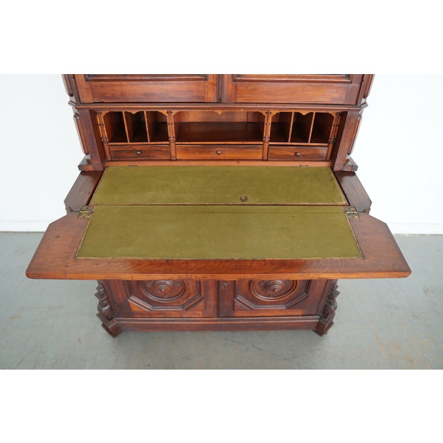 Antique Victorian Secretary Desk Bookcase For Sale - Image 10 of 17