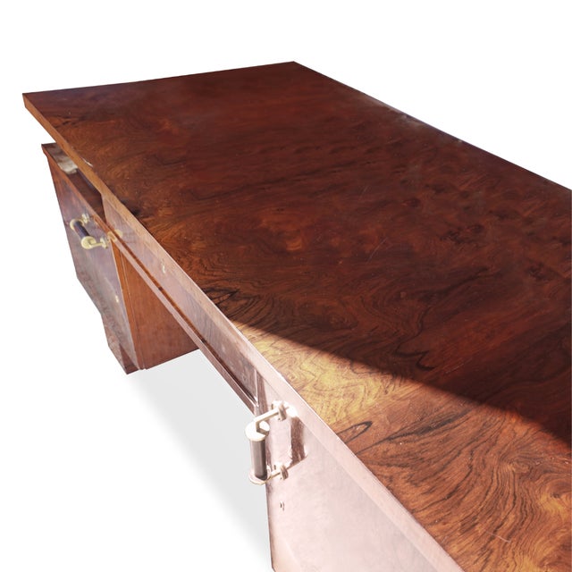 Mid-Century Modern Vintage Art Deco Desk (Restoration Recommended) For Sale - Image 3 of 8