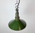 Metal Industrial Green Enamel Military Pendant Lamp with Cast Aluminium Top, 1960s For Sale - Image 7 of 18