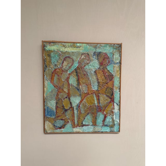 Karsten Winther, Composition with Figures, 1967, Oil on Canvas, Framed For Sale - Image 6 of 18