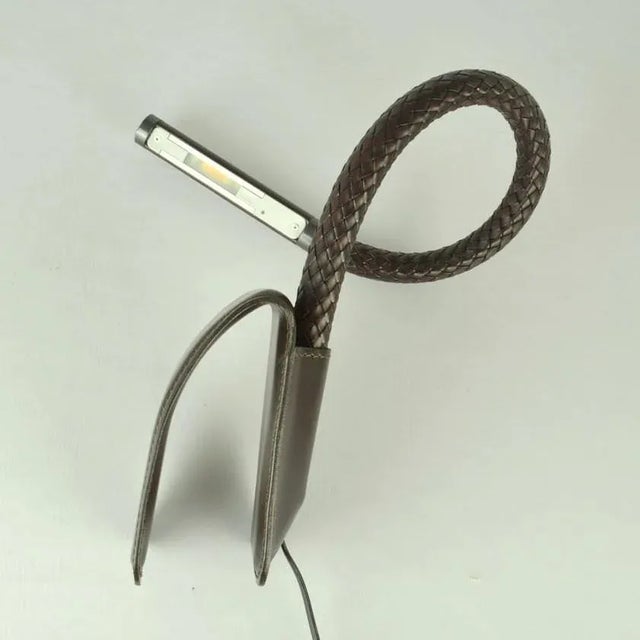 Chocolate Brown Leather Clip Lamps from Poltrona Frau, 2000s, Set of 2 For Sale - Image 6 of 13