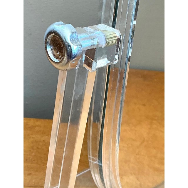 Glass Vintage Lucite Vanity Mirror For Sale - Image 7 of 9