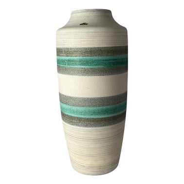 Floor Vase in Turquoise Grey from Bay Keramik For Sale