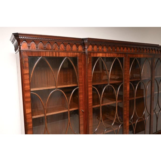 1950s Antique Georgian Breakfront Bookcase, 1950s For Sale - Image 5 of 11
