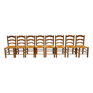 Chairs in Elm and Mulched Seat, 1950s, Set of 8 For Sale