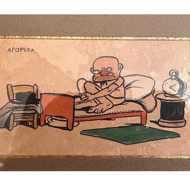 Early 20th Century Antique 1914 French Medical Cartoon Art Marcel Capy Salon des Humoristes Framed For Sale - Image 5 of 5