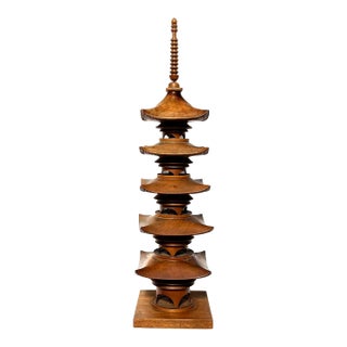 Japanese Showa Period Teak Model of a Pagoda For Sale