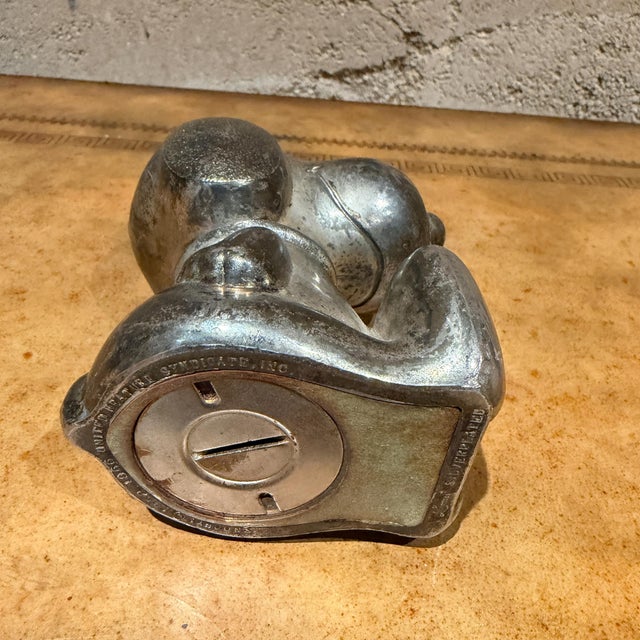 Vintage Silver-Plated Snoopy Peanuts Money Box Can Bank Leonard For Sale - Image 10 of 10