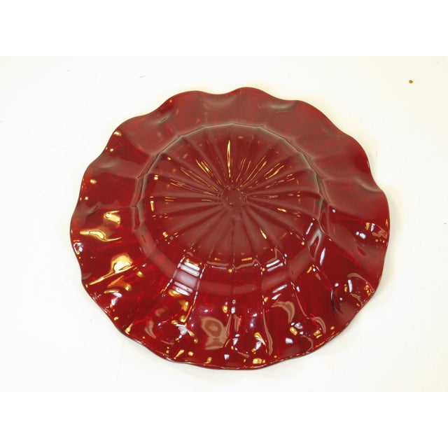 Early 20th Century Early 20th Century Desert Bowls Venetian Glass Deep Red Delicate Gold Gilding Likely Salviati Pair - Set of 4 For Sale - Image 5 of 15