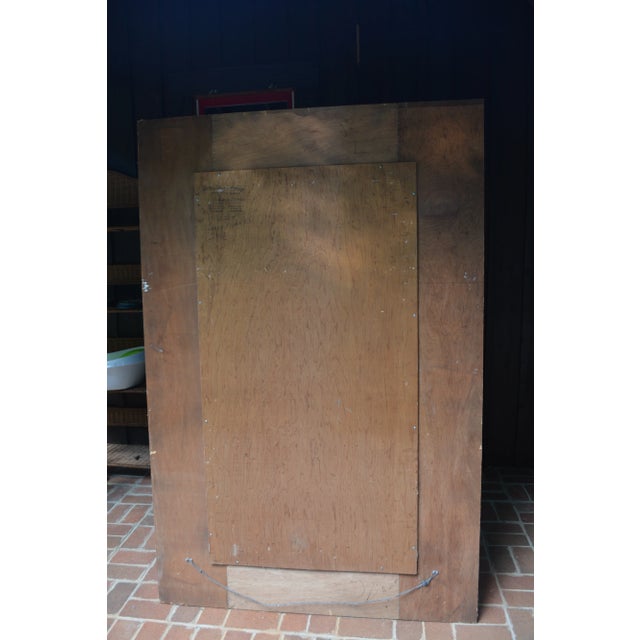 Metal 1980s Large Rectangle Olde Good Things Ny Rustic Vintage White Tin Mirror For Sale - Image 7 of 13