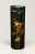 Chinese black lacquered cylindrical wood pedestal, 1960s. Exquisite pedestal with a scene depicting elegant ladies in a...