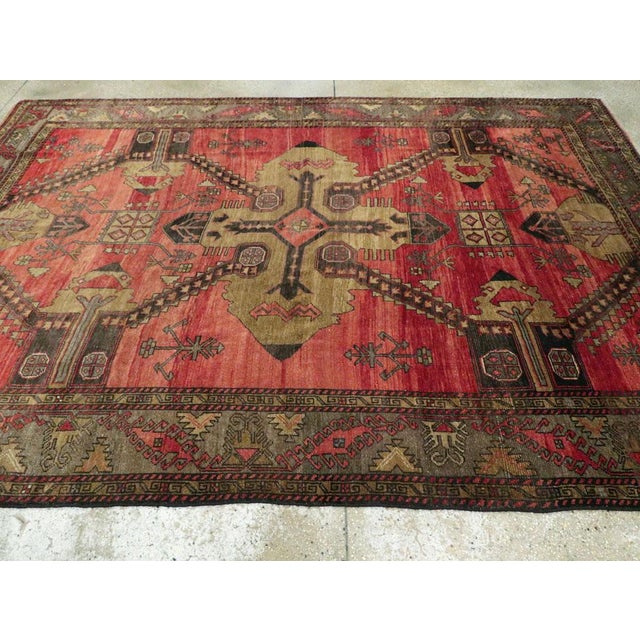 Textile Mid-20th Century Handmade Turkish Tribal Room Size Accent Rug For Sale - Image 7 of 10