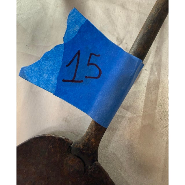 Antique 18th Century Wrought Iron Turned Brass English Fireplace Shovel Tool 15 For Sale - Image 11 of 11