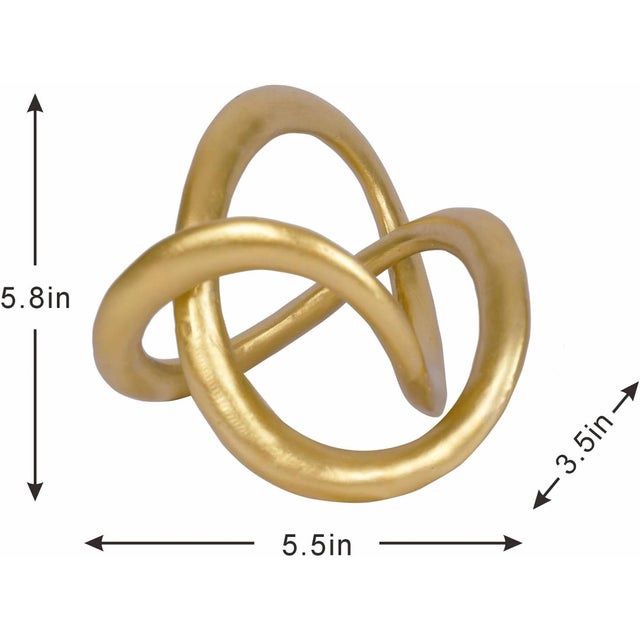 Modern Modern Gold Geometric Knot Tabletop Sculpture Decor For Sale - Image 3 of 7