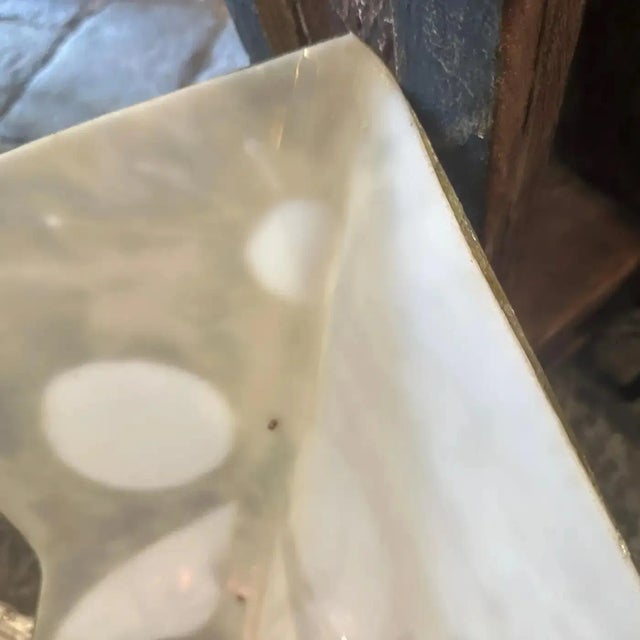 Tribal 1980s Modernist Brass and White Plexiglass Tribal Mask Wall Light For Sale - Image 3 of 12