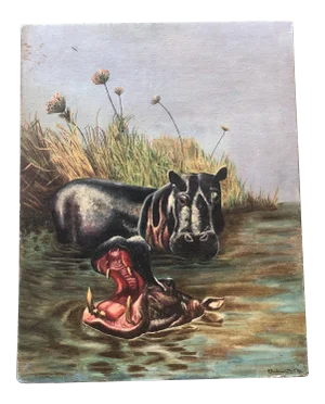 Vintage Mid Century Original Painting Hypo’s in Water