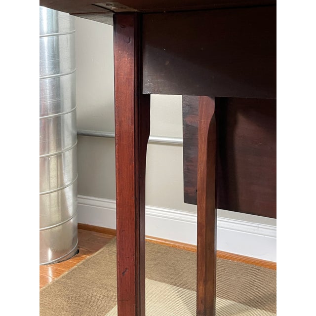 Wood 18th C. Solid Mahogany Topped Georgian Drop-Leaf Gate-Leg Table For Sale - Image 7 of 14