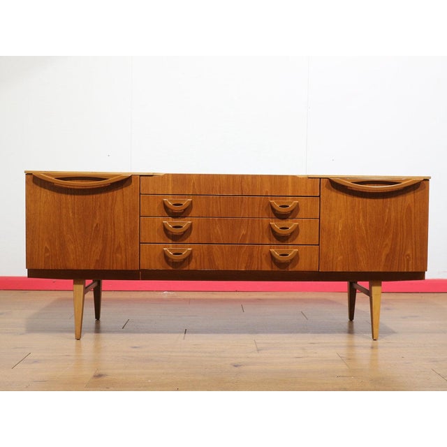 Mid Century Modern Vintage British Teak Sideboard Credenza For Sale In Greensboro - Image 6 of 15