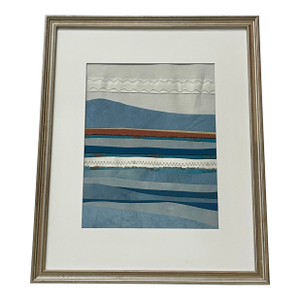 Contemporary Semi-Abstract​ Mixed Media Nautical Sailcloth Landscape​ - By JJ-Hogan | Seasons for Healing, Framed
