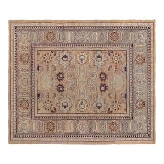 Late 19th Century Indian Amritsar Botanic Handmade Wool Rug For Sale